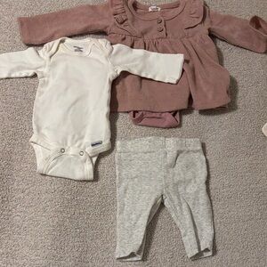 Cozy Pink and Cream Baby Outfit Set